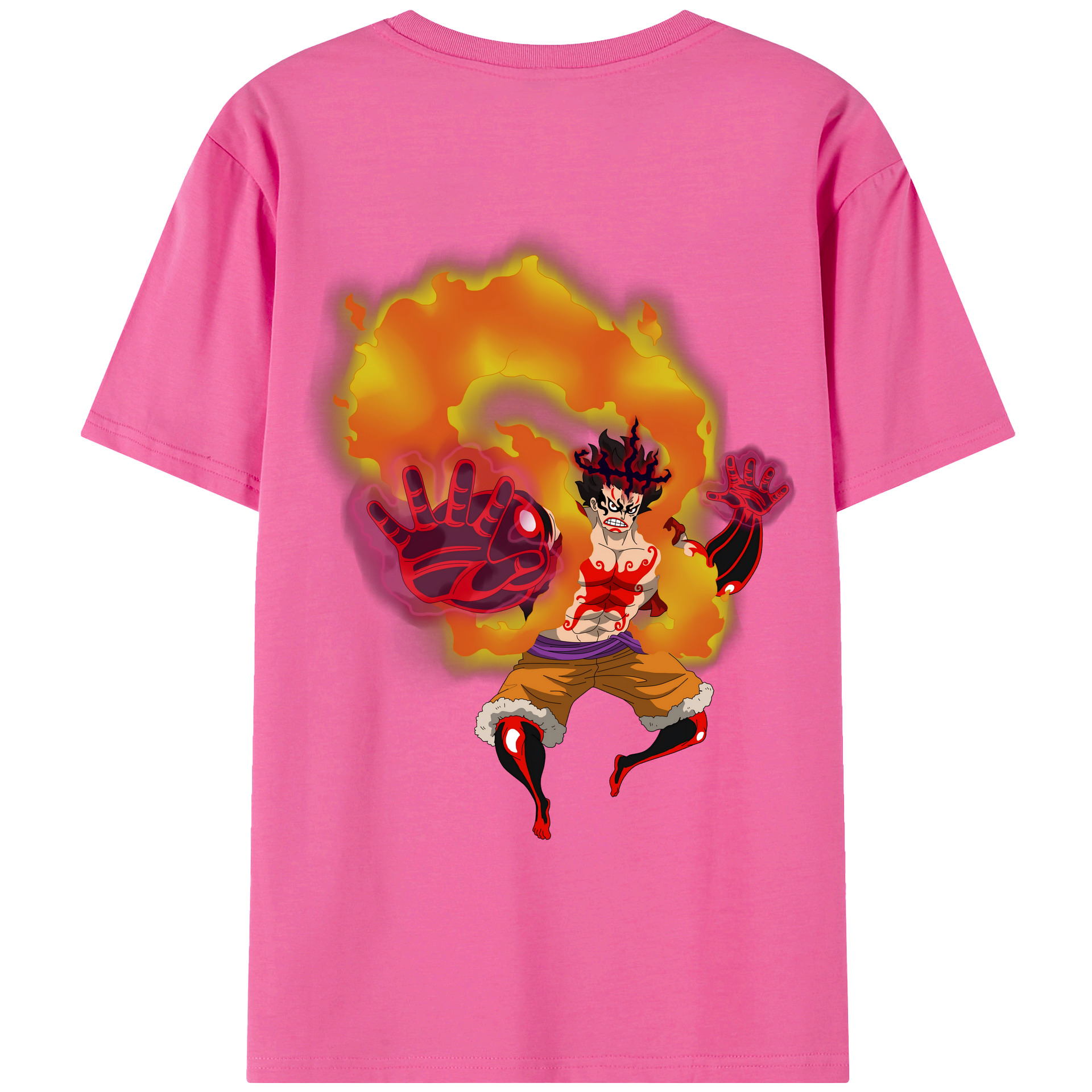 ワンピース モンキー・D・ルフィ ONE PIECE Monkey D. Luffy レディース半袖Tシャツ(バックプリント)